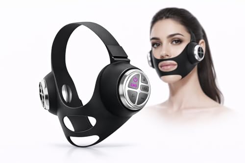 Masque Double Menton- Masque Visage EMS Lifting V-Face – Massage & Tonification – LED Rouge – Rechargeable USB-C – Jawline Contouring – Visages...