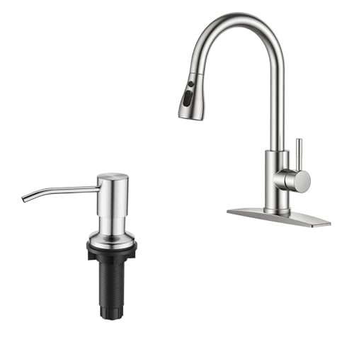 Robinet de cuisine mitigeur évier douchette extractible et distributeur savon liquide
