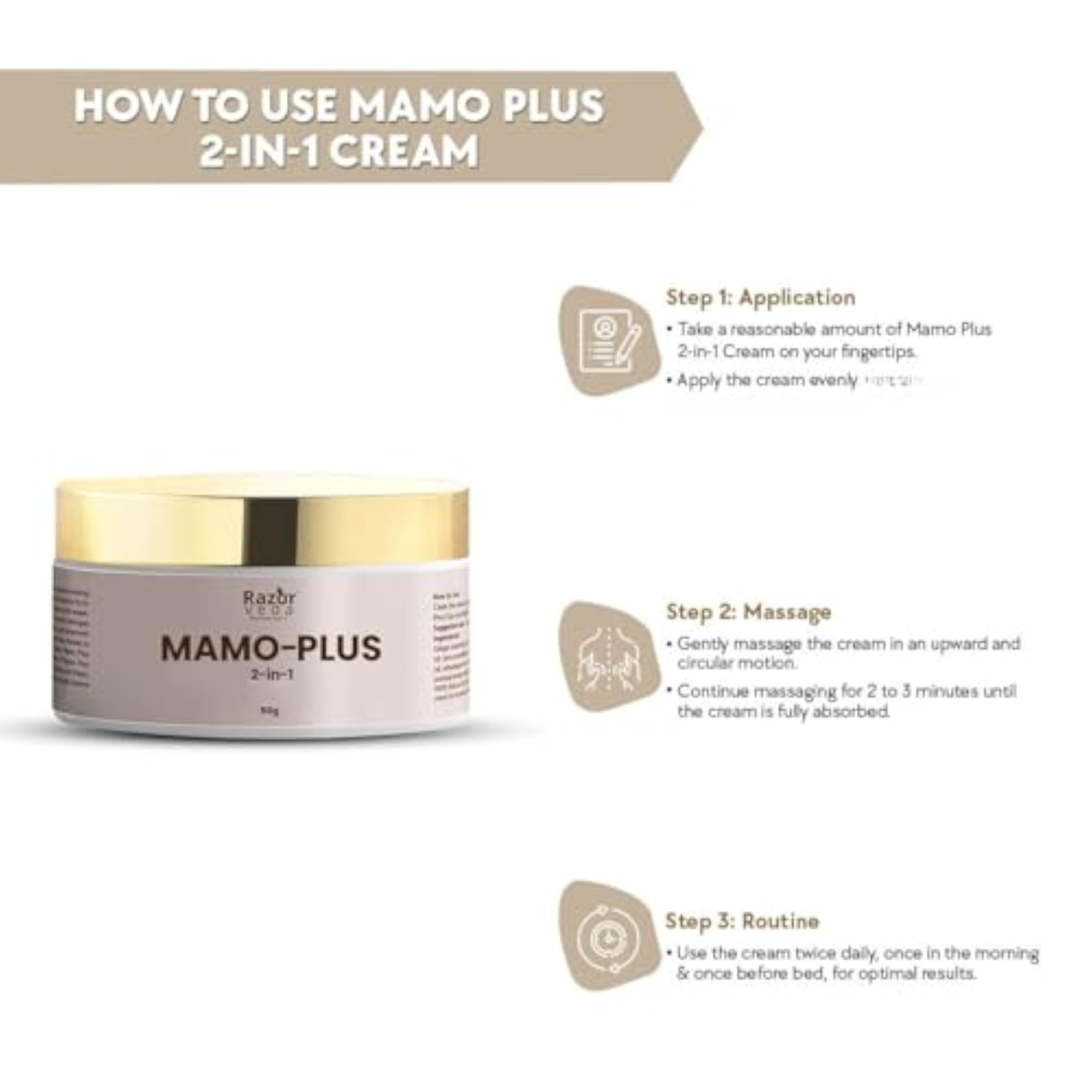 Razorveda Mamo Body Cream for Women, 50g