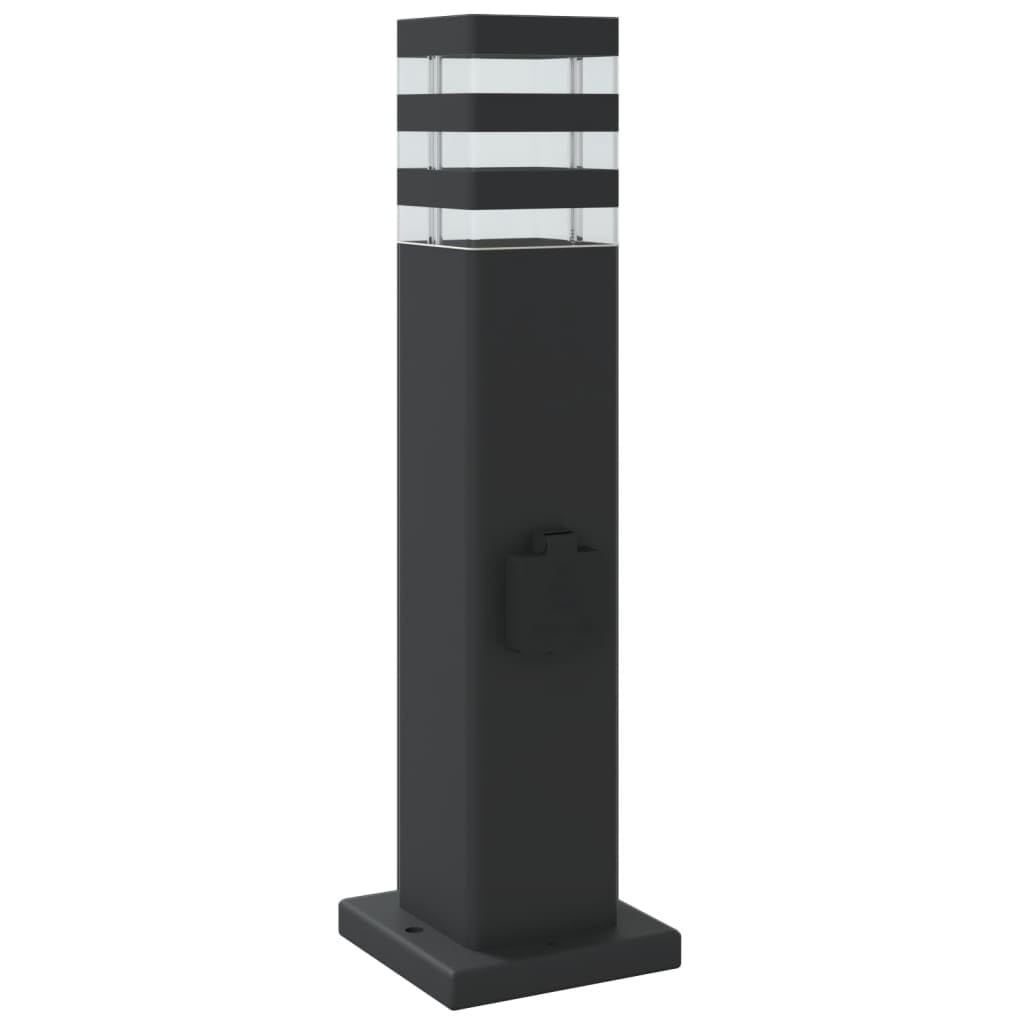 Lampy podłogowe zewnętrzne z wtyczką 3 szt. Aluminium Czarny 50 cm