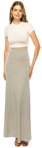Image of URBAN K Womens Basic Foldable High Waist Regular and Plus Size Maxi Skirts
