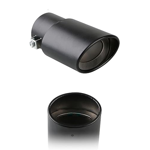 Embout d'échappement de voiture droit en acier inoxydable noir pour pot de silencieux