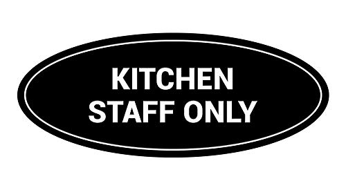 Staff Only plaque ovale noire pour cuisine Signs ByLITA
