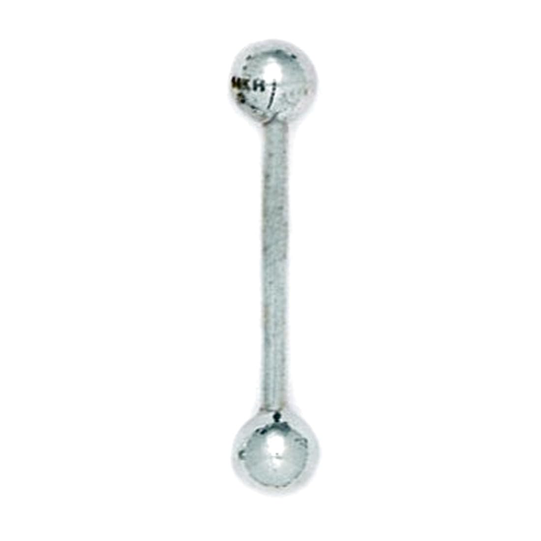 14ct Bodypiercing Piercing Barbell Weißgold Zungenpiercing 14 - 26 x 6 mm Durchmesser - JewelryWeb