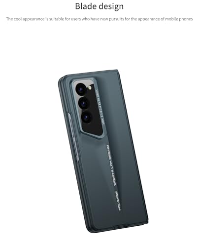 Image of Midkart Matte Case Compatible with Samsung Galaxy Z Fold 6 Release 2024 Ultra Thin Hard PC with Front Glass Cover Glossy Camera Protection, Grey Green
