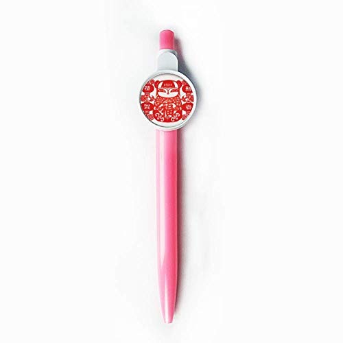Stylo rétractable rouge DIYthinker avec motif fleur pour embellir votre bureau
