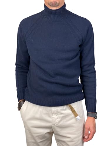 Jersey medio cuello Nigy azul marino 1577, suéter de punto cómodo y cálido