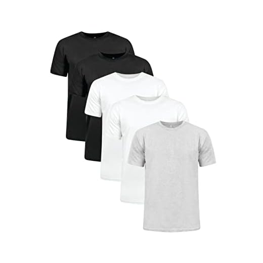 Kit 5 Camisetas Masculinas Básicas 100% Algodão Penteado (Duas Pretas, Duas Brancas, Mescla, P)