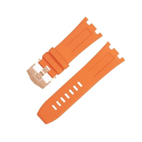 Bracelet FKM pour Audemars Piguet 15710 en caoutchouc fluoré orange 28mm