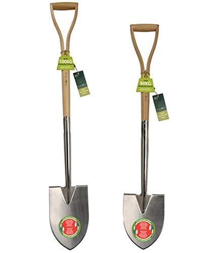 Wolvercroft Garden Centre Burgon & Ball RHS rostfritt stål jordbrytare spade (stor och liten)