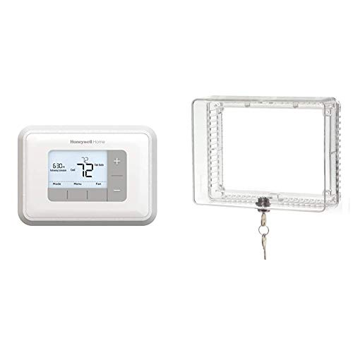 Honeywell Home Home RTH6360D1002 Programmable Thermostat, 5-2 Schedule, 1-Pack, White & Home Honeywell CG511A1000 Medium Inner Shelf to Prevent Tampering Thermostat Guard, White