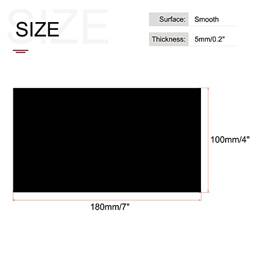 Image of MECCANIXITY Black ABS Plastic Sheet 7x4x0.2inch for Building Model, DIY Crafts, Panel, Pack of 2