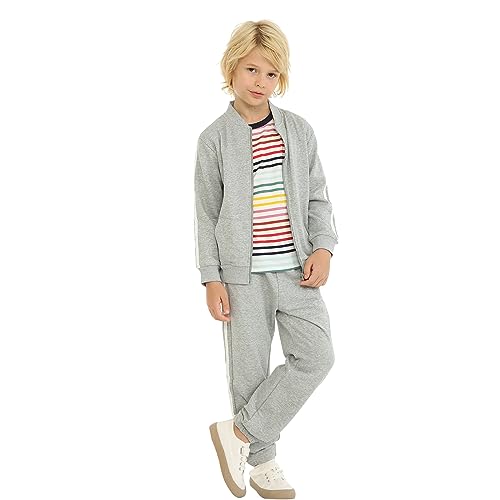 LittleSpring Cotton Tracksuits for Toddler Girls Full Zip Jackets and Jogger Set Yellow 3T3