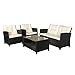 Produktbild Outsunny Polyrattan Sitzgarnitur 4 TLG. Sitzgruppe Gartenset Sofagarnitur Gartenmöbel Set Lounge Metall Luxus Schwarz