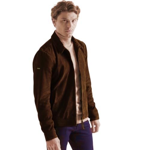 Image of LEATHER JACKET FOR MEN SUEDE.