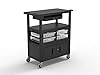 Luxor ECMBSKBC-B 32" x 18" Deluxe Teacher Cart with Locking Cabinet Storage Bins Keyboard Tray Pocket Chart Hooks and Cup Holder, 100 lbs. Per helf #1