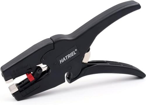 Hatriel Wire Stripper, Wire Stripper Tool, Multifunctional, Automatic Wire Stripper, Electric Cable Stripper 2-in-1 Wire Stripping Tool, for Electronic and Car Repair (Black)