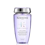 Kérastase Blond Absolu, Champú Hidratante Iluminador, Para Pelo Sensibilizado, Decolorado, Con Mechas y Grises, Enriquecido Con Ácido Hialurónico, Bain Lumière, 250 ml