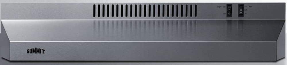Photo 1 of Summit Appliance H24RSS 24" Wide Under Cabinet Convertible Range Hood for Ducted or Ductless Use in Stainless Steel, Rocker Switch Controls, Removable Metal Grease Filter, Two-speed Fan