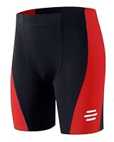 Havideto Badehose Jungen mit Reflexstreifen UV-Schutz UPF 50+ Kinder Schwimmhose Endurance Jammer Weitem Elastikbund und Kordelzug Schnelltrocknende Chlorresistent Rot 122/128