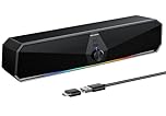 Senzer CS30 Computer Speaker for Desktop,Usb Powered Desktop Speaker with Flowing LED Bluetooth Gaming SoundBar Speaker for PC Laptop Monitor Smartphones(Not 3.5mm Jack)