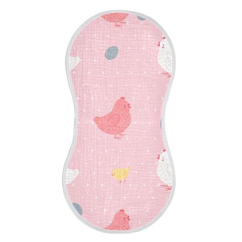 Muslin Burp Cloth for Baby 4PCS Cute Chicks Super Absorbent Burping Cloths, Bibs for Newborn Boys Girls3