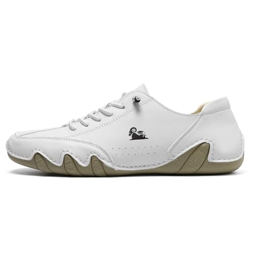 Vogany Men's Casual Leather Fashion Sneakers Chukka Boots Slip On Non-Slip Breathable High Boots Hiking Shoes Men