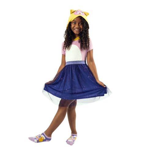 Vestido cosplay de niña morado con capucha LankyBox Foxy miniatura 1
