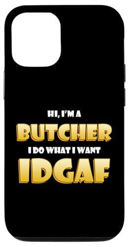 Meat Butcher IDGAF Costume Career Cow Pig Chicken Butchers �X�}�z�P�[�X iPhone 12/12 Pro �p
