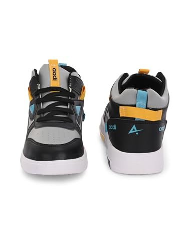 Image of AADI Men's Grey Synthetic Leather Comfortable Lightweight Outdoor Lace Up Running, Walking & Gym Casual Sports Shoes