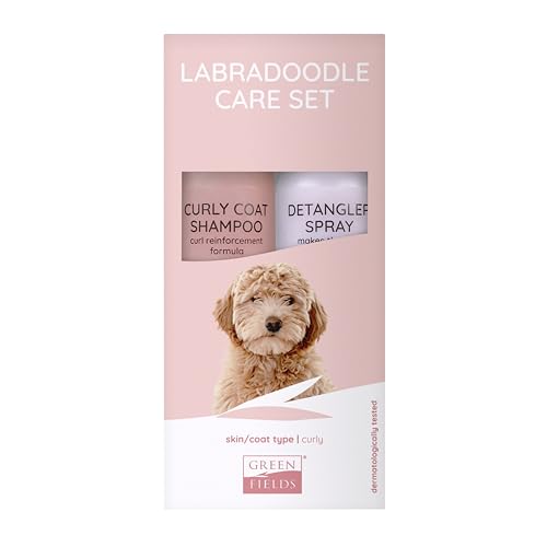 Greenfields Hundeshampoo Geschenk Set für Labradoodle (lockiges Fell) - 2 x 250 ml