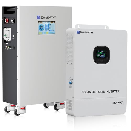 ECO-WORTHY Powermega 48V 314Ah LiFePO4 Energy Storage System with 10kW Hybrid Inverter, Active Balancing BMS, Built-in Bluetooth&WiFi, Communication S