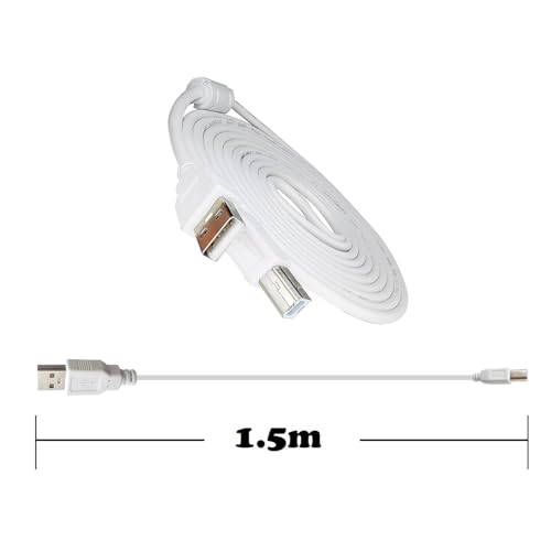 Image of Lota USB 2.0 Printer Cable 1.5 Meter, A Male to B Male High-Speed Cord Compatible with HP, Canon, Epson, Samsung, and Other Brands, White