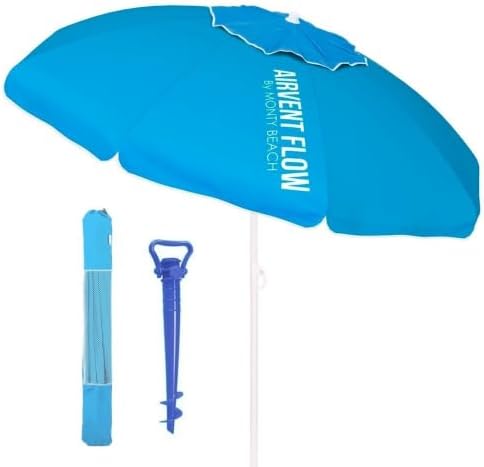 LOLAhome Sombrilla Playa 220 cm y Soporte Arena, protección UV+50...