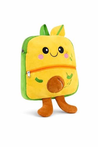 Image of Cartoon Plush Kids School Bag 2-6 Years | Soft Toy Backpack for Boys & Girls | Toddler Nursery Preschool Bag | Lightweight Adjustable Straps
