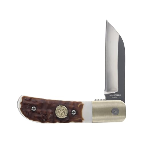 Uncle Henry 6UH Barlow Folding Knife with Compact Profile Next Gen Staglon Handle 3.5 Blade High Carbon Steel For EDC Hunting Camping and Outdoors