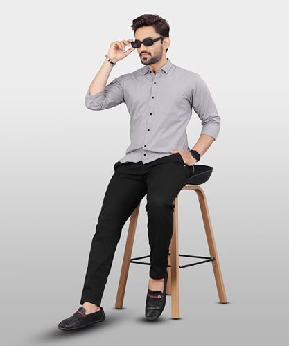 Image of Men's Cotton Full Sleeve Shirt | Regular Fit Casual & Formal Wear with Patch Pocket