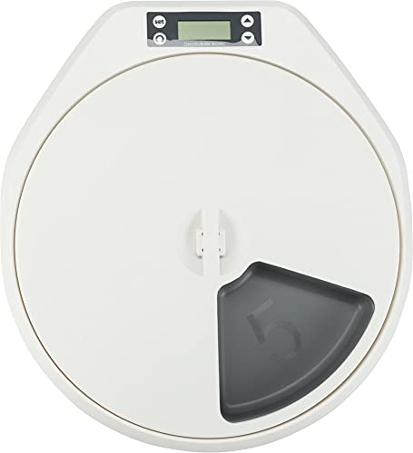 TRIXIE einstellbarer Futterspender 'Futterautomat TX4+1, 5 × 0,25 l/34 × 6 × 39 cm, weiß/grau' - 24384