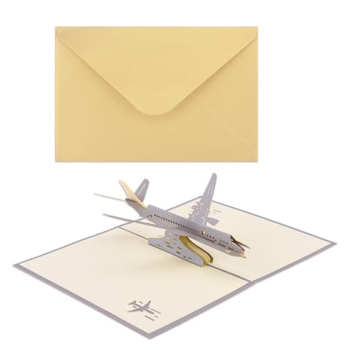 Airplane Pop up Card for Airline Pilot Birthday Gift Card for Friends Husband Dad Pilot...