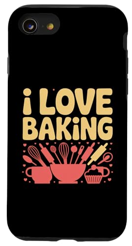 I Love Baking泡立て器ボウル 麺棒 スマホケース iPhone SE (2020) / 7 / 8 用