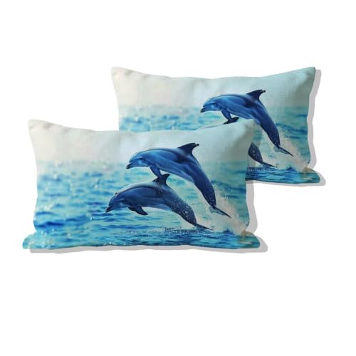 Taie d'oreiller dauphin 50x80 cm en lin doux lot de 2 - 2