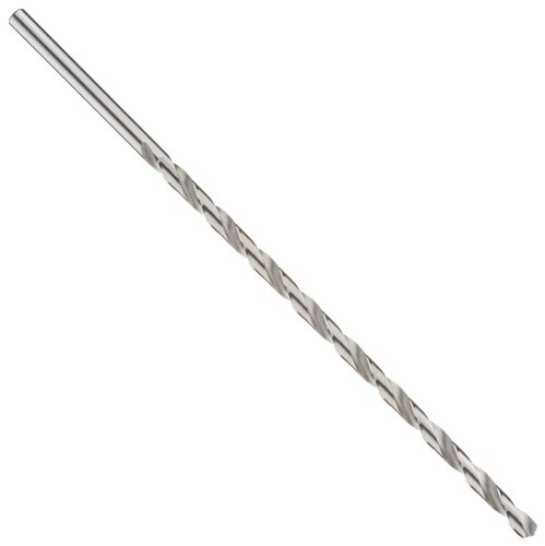 Precision Twist 1290 High Speed Steel Extra Long Length Drill Bit, Uncoated (Bright) Finish, Round Shank, Spiral Flute, 118 Degree Point Angle, 21/32"