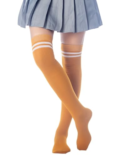Image of iB-iP Women's Football Style Stripes Sports Thigh High Long Socks