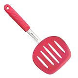 Kitchen Mama Pancake Turner Gift: Platinum Heat-Resistant Wide & Slotted Spatulas for Kitchen Use, Beveled Edge Silicone Blade with Stainless Steel Core, Dishwasher-Safe, Long Spatula For Flipping