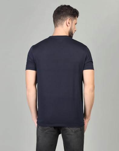 Image of INKKR Men's Solid Regular Fit T-Shirt Blue Red L-Grey