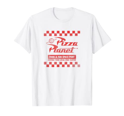 Disney Pixar Toy Story Pizza Planet Checkered Logo Camiseta