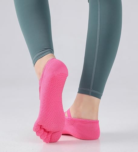 Image of SPENCIAL'S Women Non Slip Yoga Socks With Grips,Cotton Pilates Sports Athletic Dance Short Socks for Girls Ballet Pratice