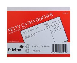 3X Silvine Petty Cash Voucher 100 Sheets