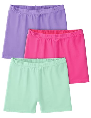 Image of Somaibo 3 Pack Girls Bike Shorts Kids Cartwheel Under Dress Cotton Short