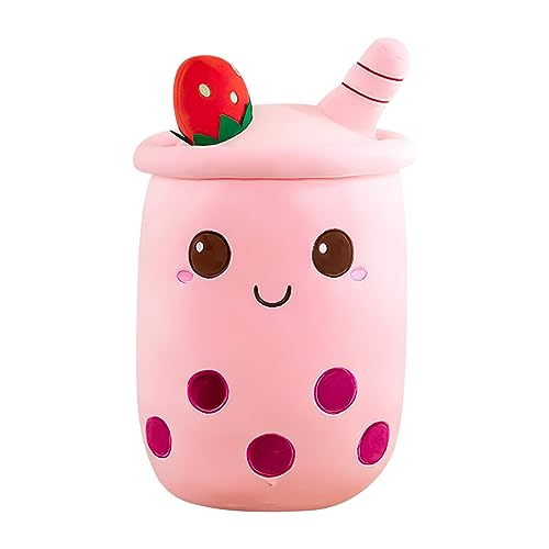 Fivtsme Bubble Tea - Peluche de 35 cm de Boba de peluche, Bubble Tea Peluche Rosa, Cojín de Taza de Té para Niños Juguete de Peluche Boba Cojín de Felpa Juguete Regalo Creativo para Niños Niñas Niños
